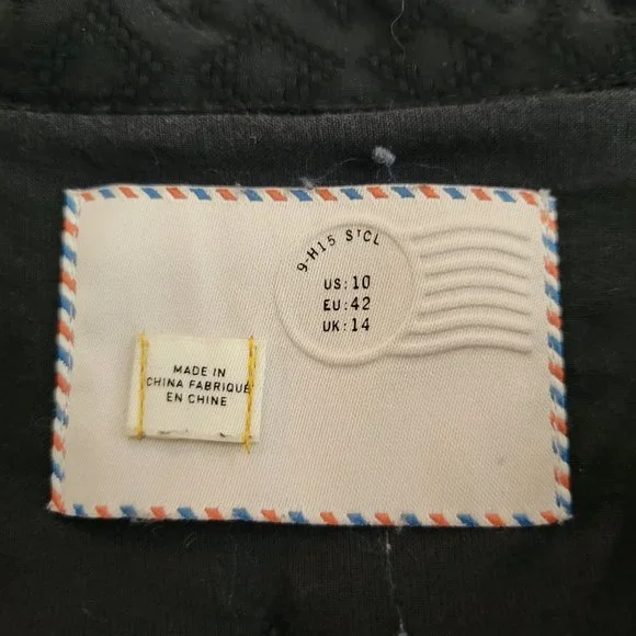 Anthropologie Postmark Womens US 10 Four Corners Shirt Dress Black Cotton Hi-Lo - Picture 10 of 12